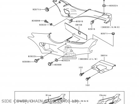 SIDE COVER/CHAIN CASE(ZX400-L3) - ZX400L3 ZXR400 1993 EUROPE UK FR AR FG IT