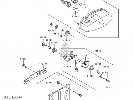 TAIL LAMP - ZX400L3 ZXR400 1993 EUROPE UK FR AR FG IT
