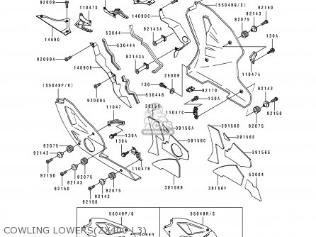 COWLING LOWERS(ZX400-L3) - ZX400L3 ZXR400 1993 EUROPE UK FR AR FG IT