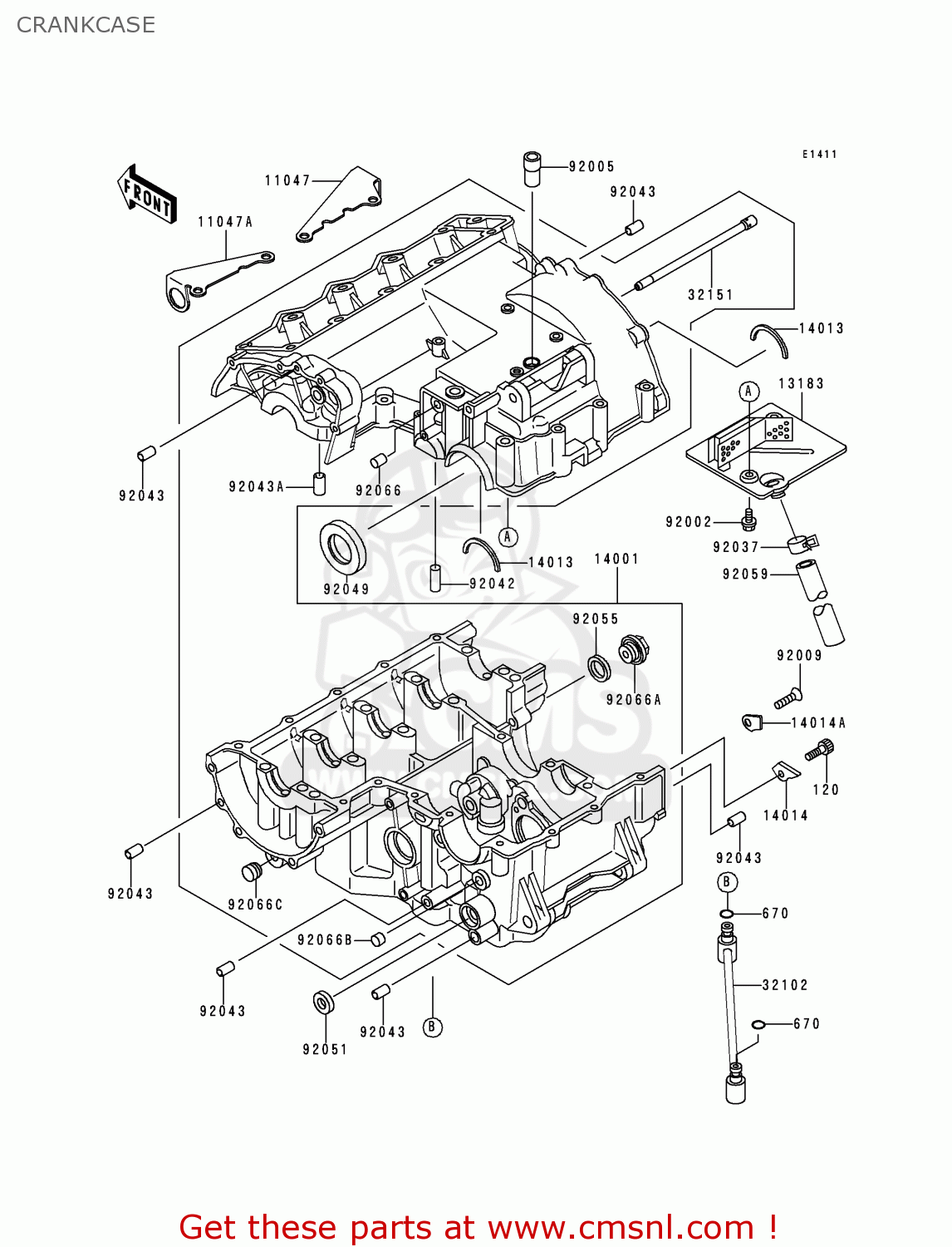 CRANKCASE ZX400L4 ZXR400 1994 UNITED KINGDOM FR NL AR FG IT