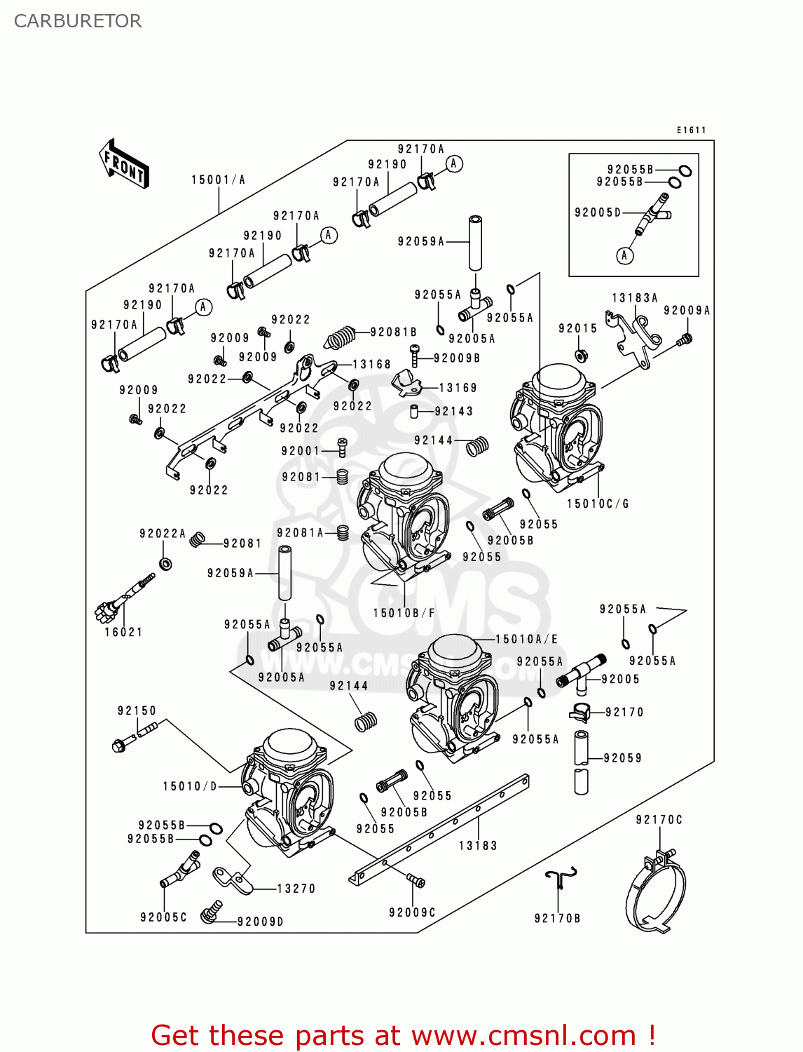 CARBURETOR ZX400L4 ZXR400 1994 UNITED KINGDOM FR NL AR FG IT