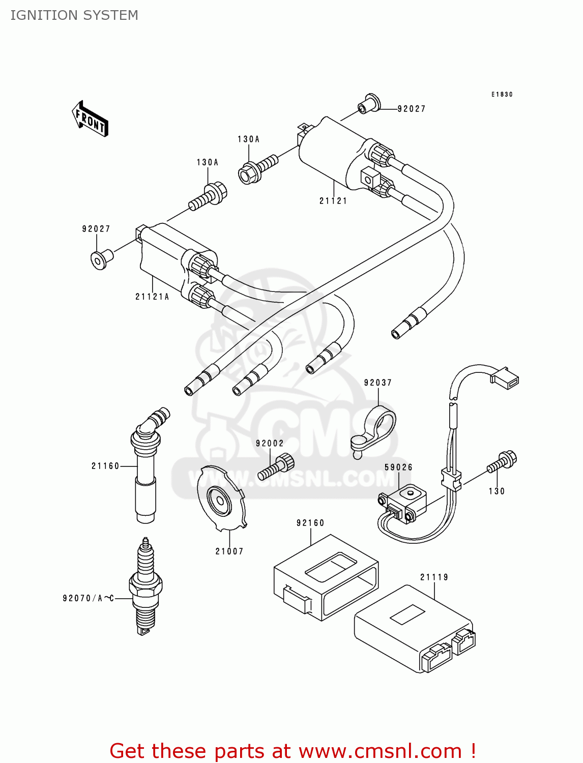 IGNITION SYSTEM ZX400L4 ZXR400 1994 UNITED KINGDOM FR NL AR FG IT