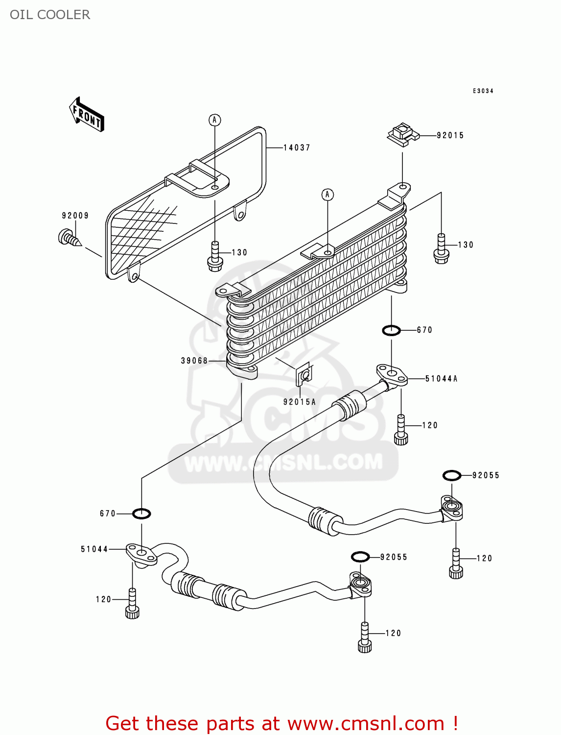 OIL COOLER ZX400L4 ZXR400 1994 UNITED KINGDOM FR NL AR FG IT