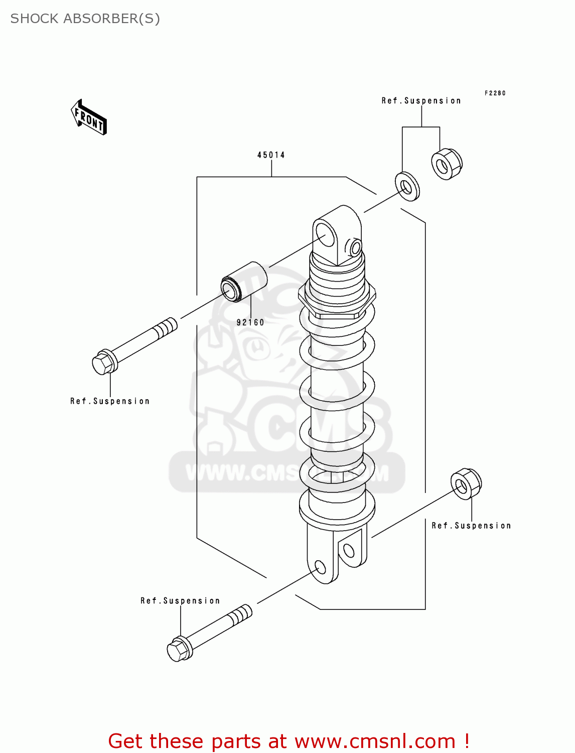 SHOCK ABSORBER(S) ZX400L4 ZXR400 1994 UNITED KINGDOM FR NL AR FG IT