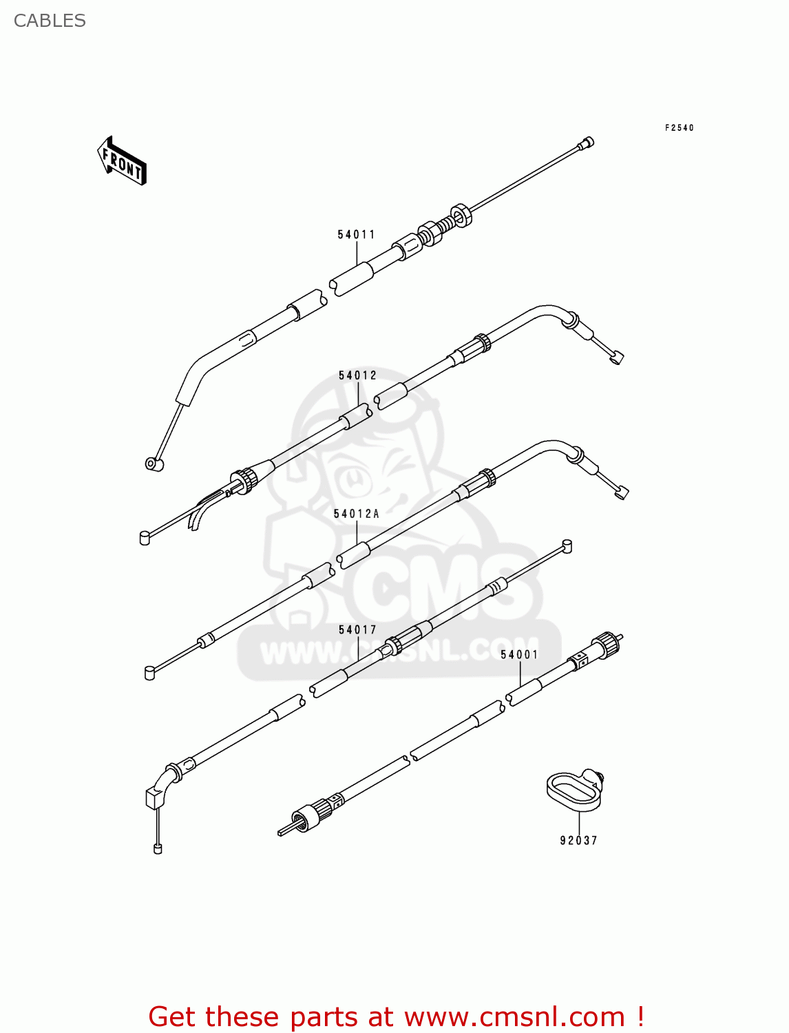 CABLES ZX400L4 ZXR400 1994 UNITED KINGDOM FR NL AR FG IT