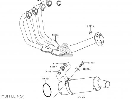 MUFFLER(S) - ZX400L4 ZXR400 1994 UNITED KINGDOM FR NL AR FG IT