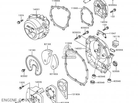 ENGINE COVER(S) - ZX400L4 ZXR400 1994 UNITED KINGDOM FR NL AR FG IT