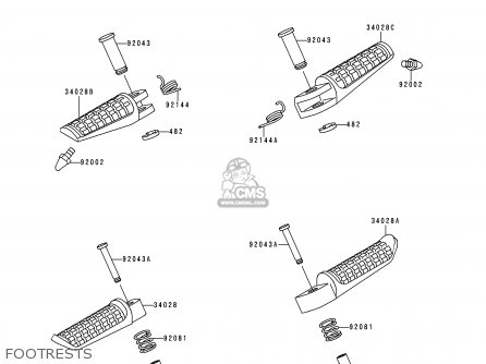 FOOTRESTS - ZX400L4 ZXR400 1994 UNITED KINGDOM FR NL AR FG IT