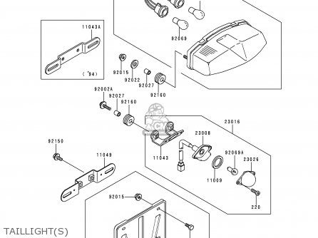 TAILLIGHT(S) - ZX400L4 ZXR400 1994 UNITED KINGDOM FR NL AR FG IT