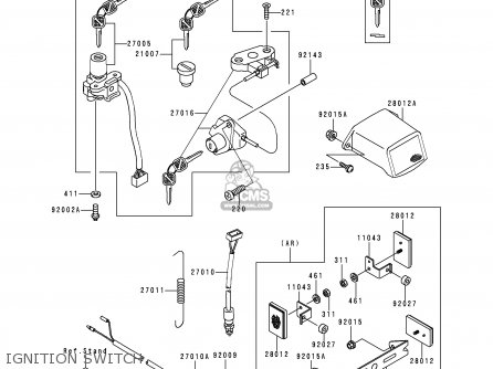 IGNITION SWITCH - ZX400L4 ZXR400 1994 UNITED KINGDOM FR NL AR FG IT
