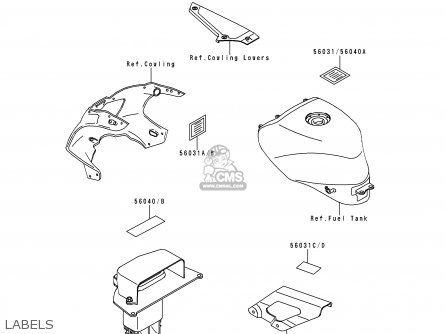 LABELS - ZX400L4 ZXR400 1994 UNITED KINGDOM FR NL AR FG IT