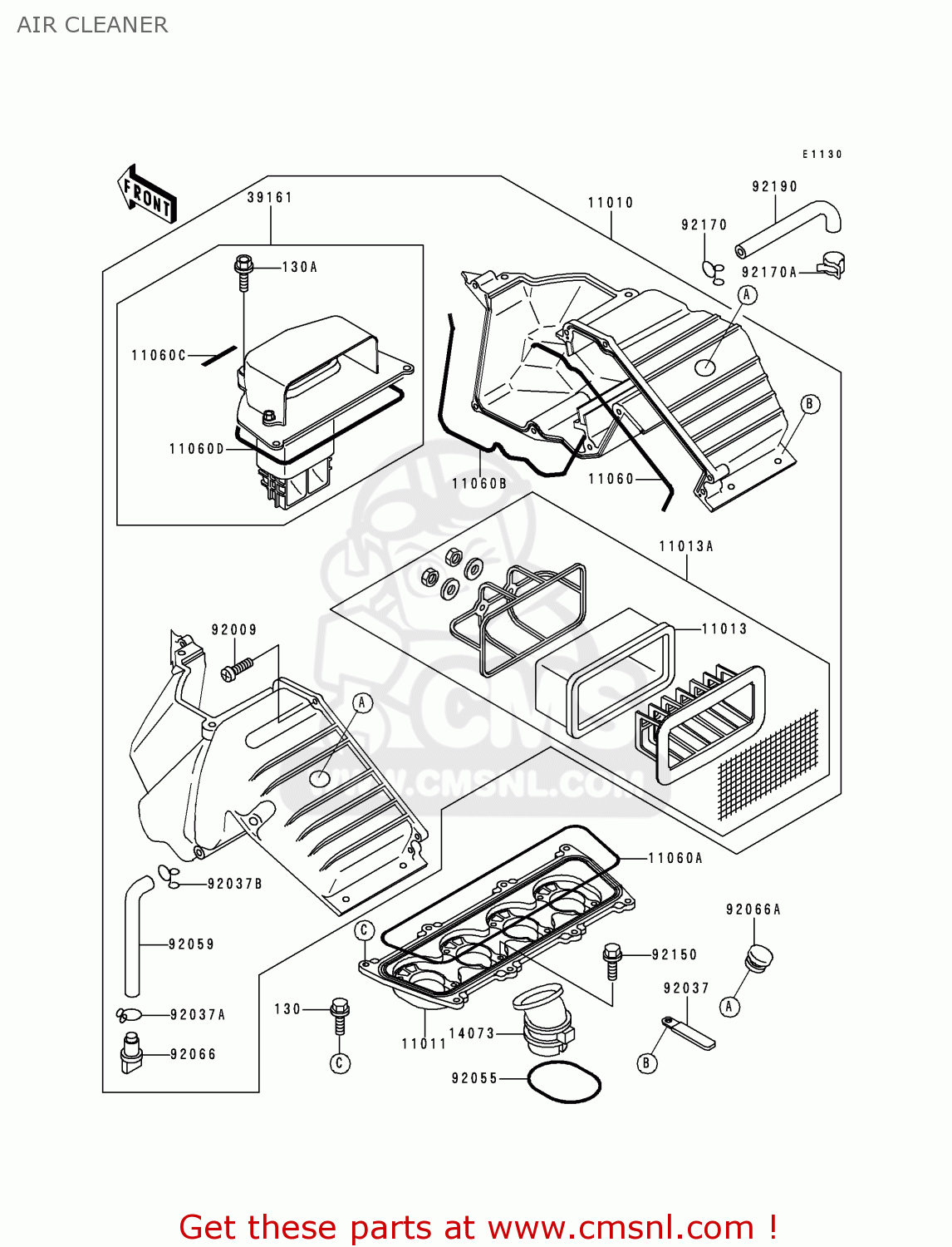AIR CLEANER ZX400L5 ZXR400 1995 UNITED KINGDOM FR NL AR FG IT
