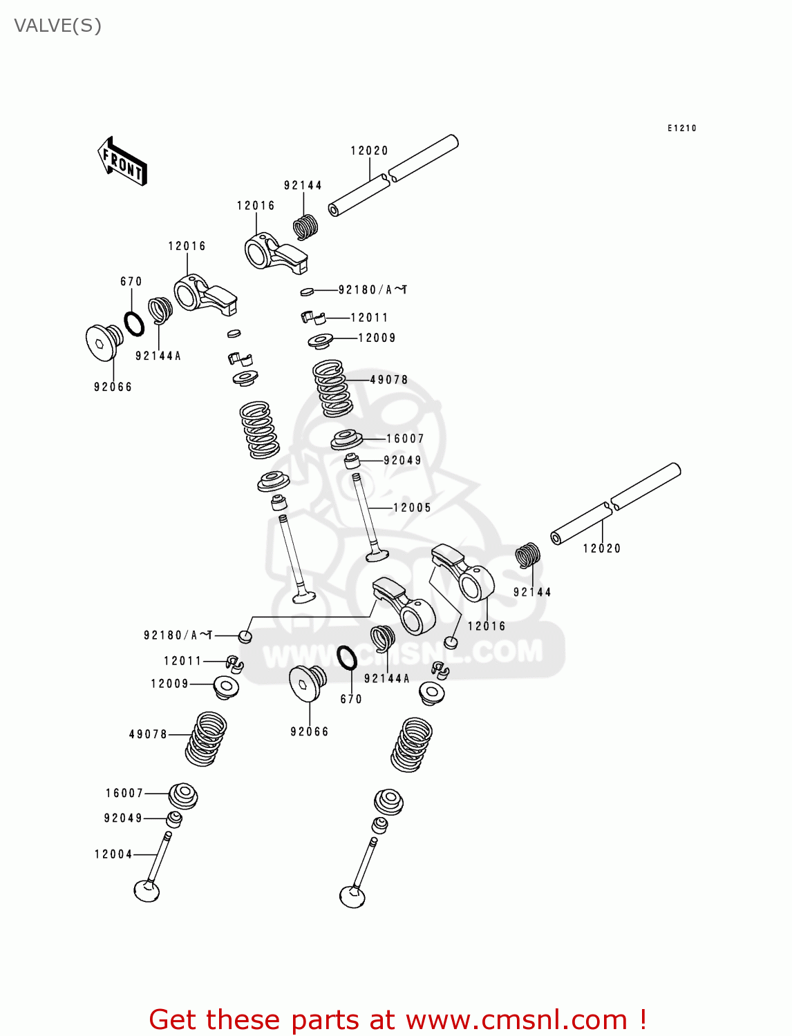 VALVE(S) ZX400L5 ZXR400 1995 UNITED KINGDOM FR NL AR FG IT