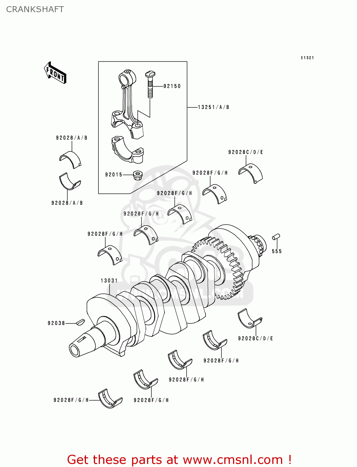 CRANKSHAFT ZX400L5 ZXR400 1995 UNITED KINGDOM FR NL AR FG IT