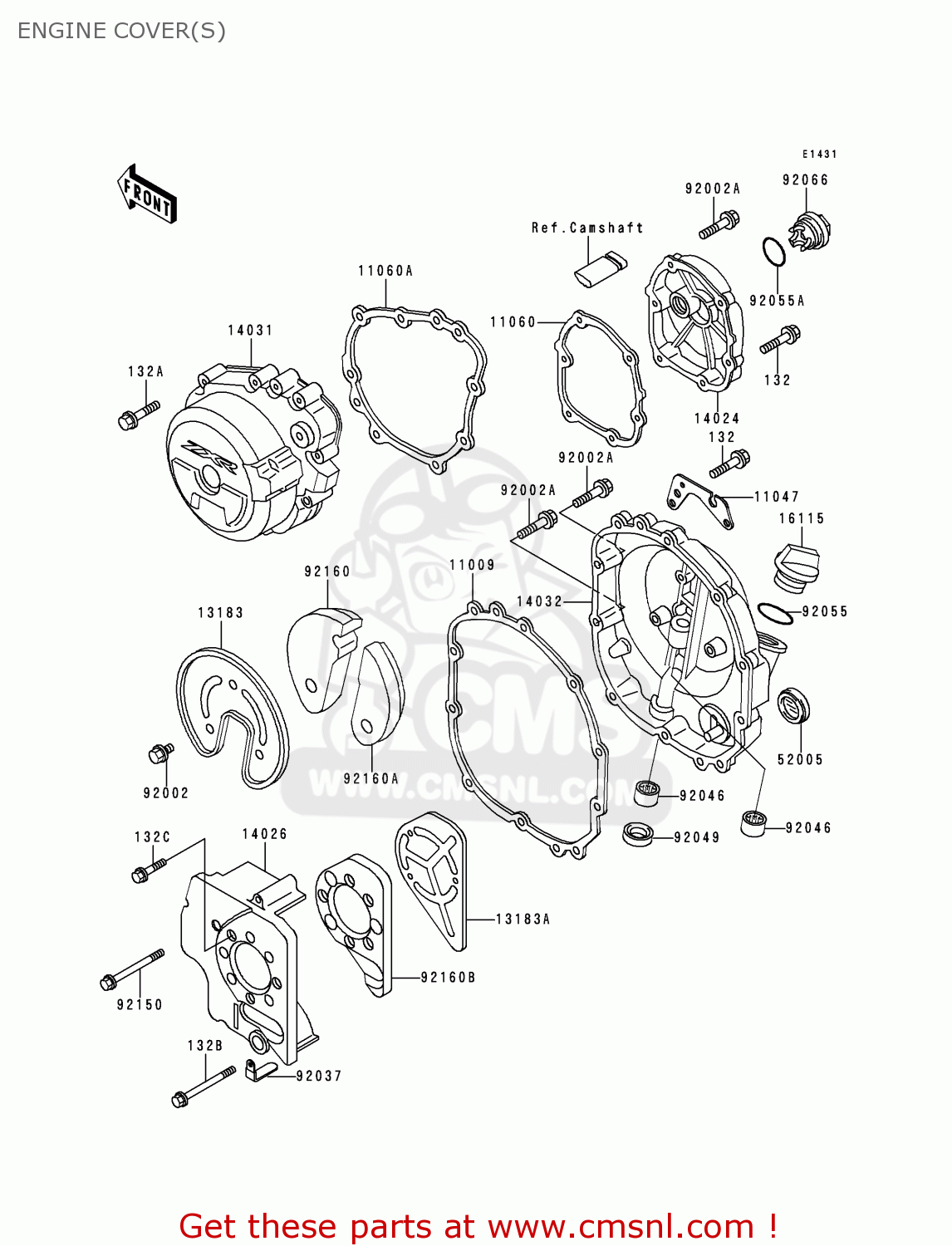 ENGINE COVER(S) ZX400L5 ZXR400 1995 UNITED KINGDOM FR NL AR FG IT