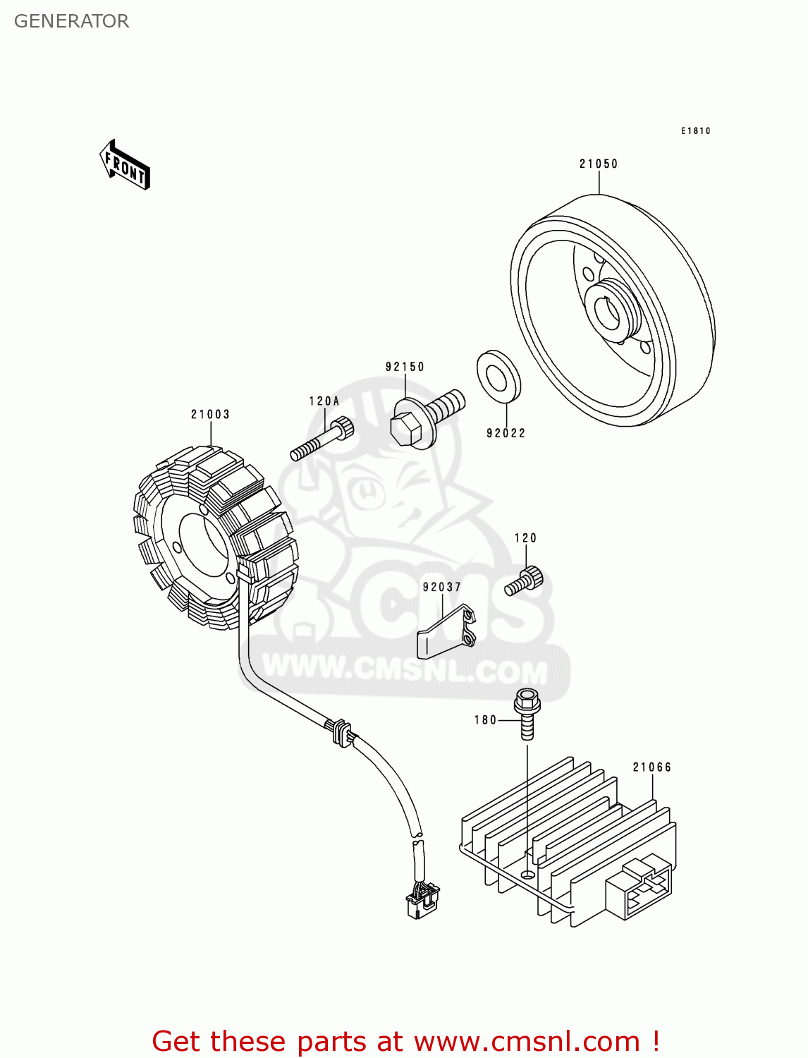 GENERATOR ZX400L5 ZXR400 1995 UNITED KINGDOM FR NL AR FG IT