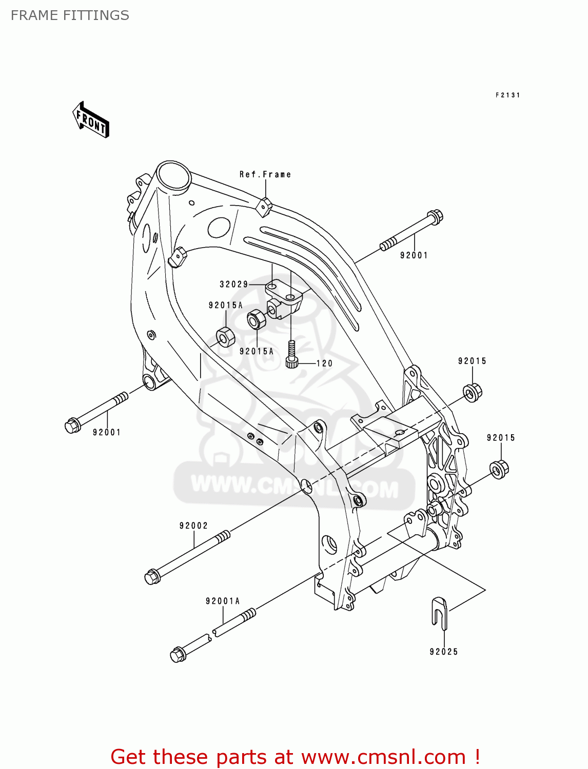 FRAME FITTINGS ZX400L5 ZXR400 1995 UNITED KINGDOM FR NL AR FG IT