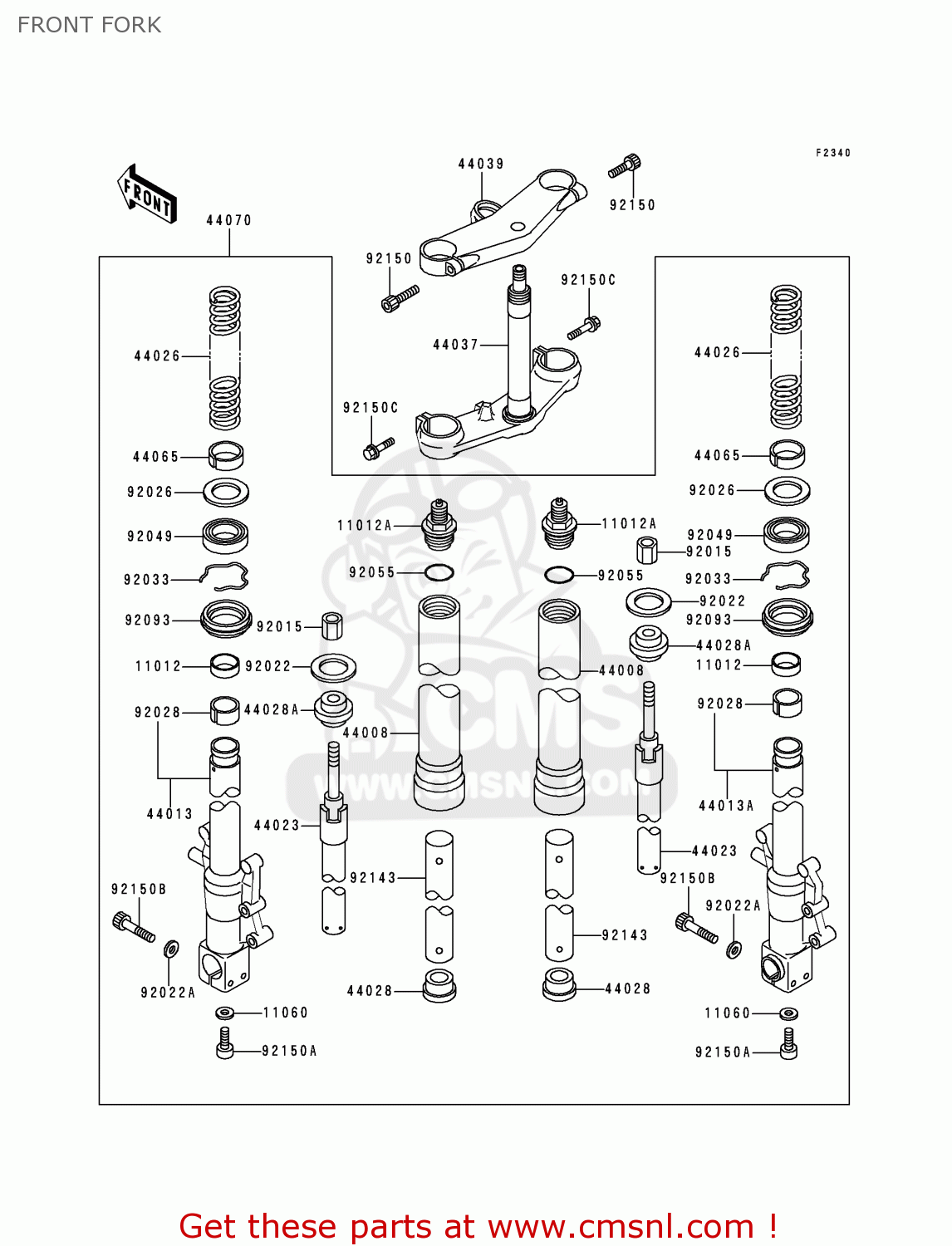 FRONT FORK ZX400L5 ZXR400 1995 UNITED KINGDOM FR NL AR FG IT