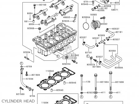CYLINDER HEAD - ZX400L5 ZXR400 1995 UNITED KINGDOM FR NL AR FG IT