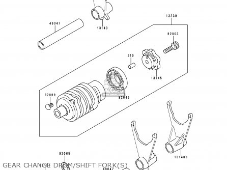 GEAR CHANGE DRUM/SHIFT FORK(S) - ZX400L5 ZXR400 1995 UNITED KINGDOM FR NL AR FG IT