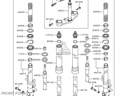 FRONT FORK - ZX400L5 ZXR400 1995 UNITED KINGDOM FR NL AR FG IT