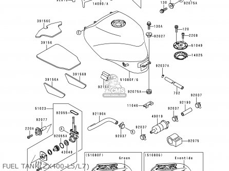 FUEL TANK(ZX400-L5/L7) - ZX400L5 ZXR400 1995 UNITED KINGDOM FR NL AR FG IT