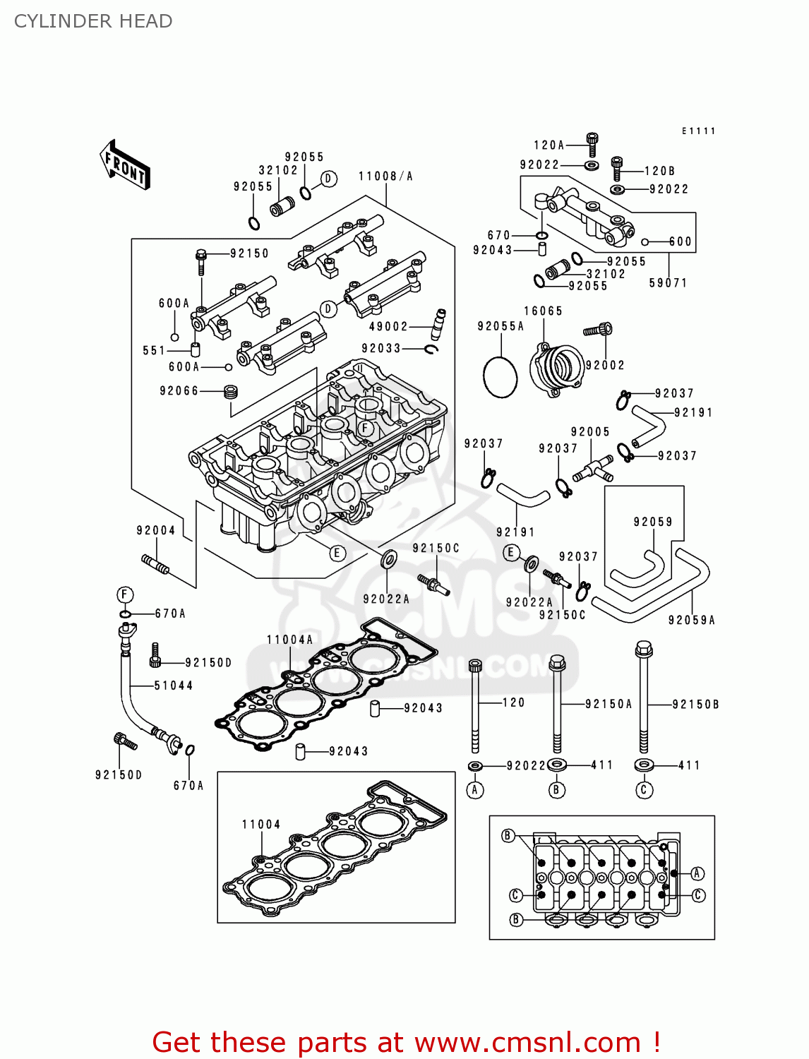 CYLINDER HEAD ZX400L7 ZXR400 1997 AUSTRIA FG
