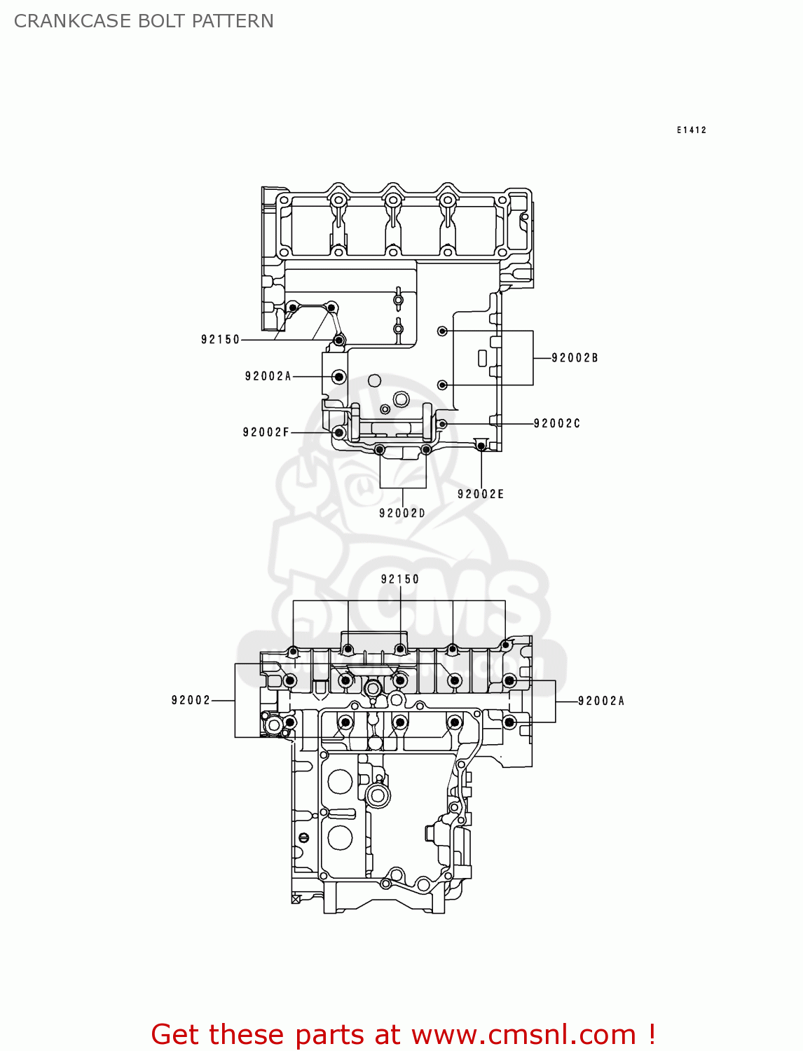 CRANKCASE BOLT PATTERN ZX400L7 ZXR400 1997 AUSTRIA FG