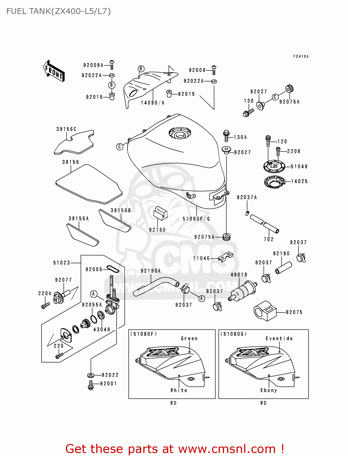 FUEL TANK(ZX400-L5/L7) ZX400L7 ZXR400 1997 AUSTRIA FG