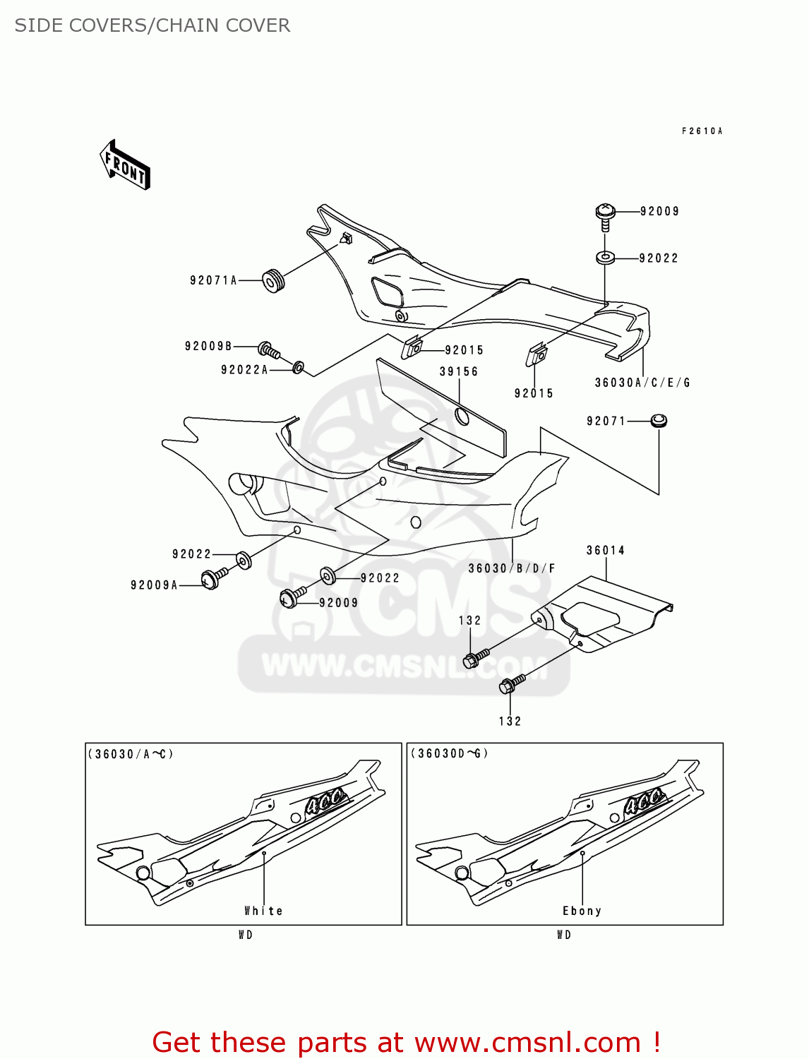 SIDE COVERS/CHAIN COVER ZX400L7 ZXR400 1997 AUSTRIA FG