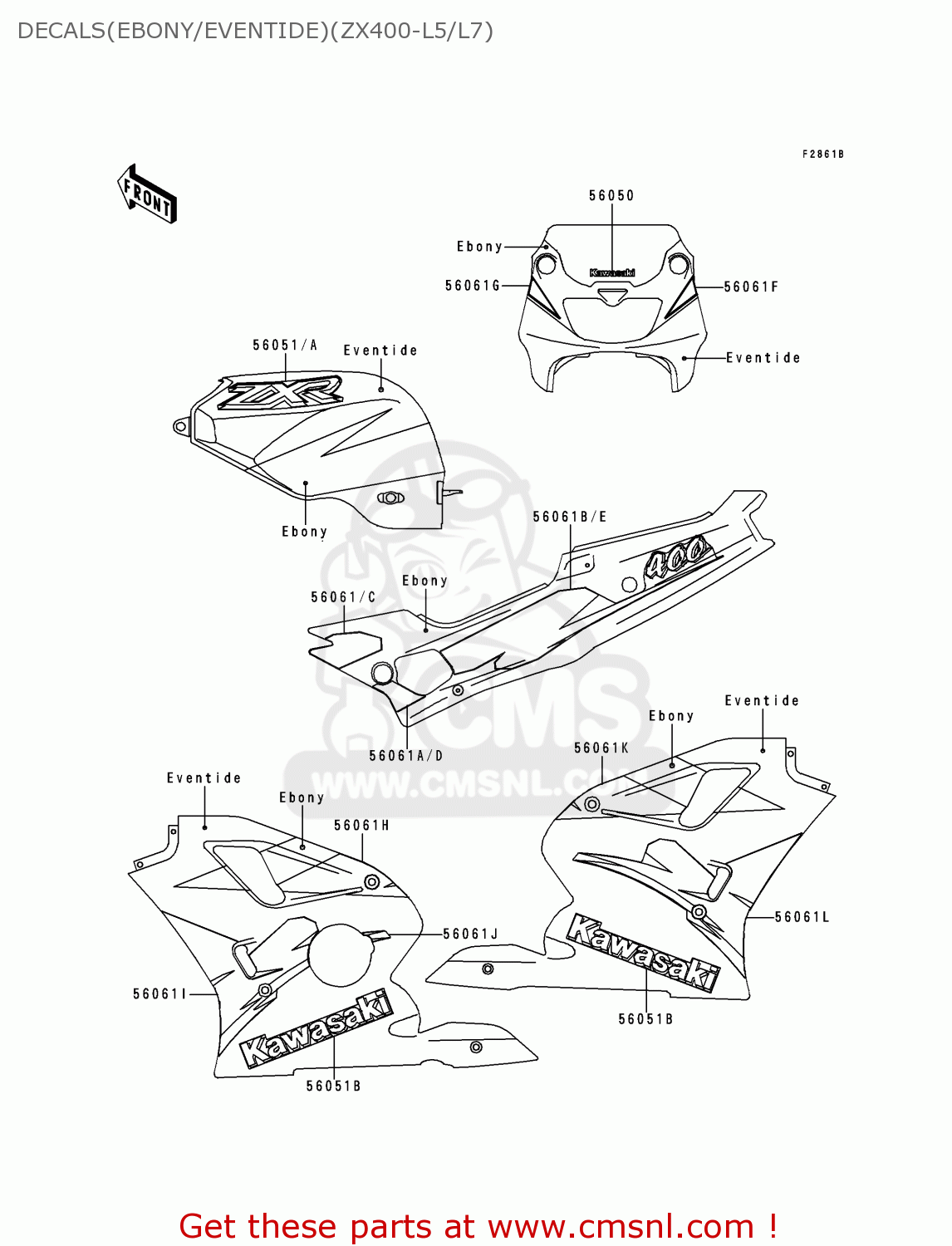 DECALS(EBONY/EVENTIDE)(ZX400-L5/L7) ZX400L7 ZXR400 1997 AUSTRIA FG