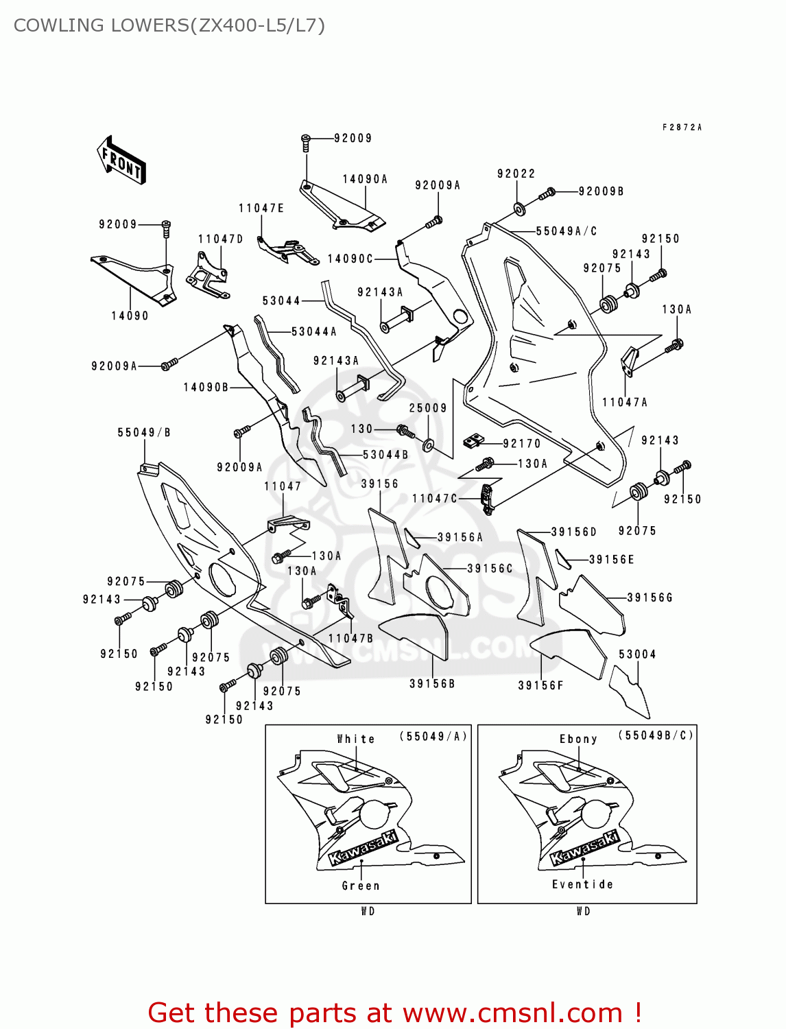 COWLING LOWERS(ZX400-L5/L7) ZX400L7 ZXR400 1997 AUSTRIA FG