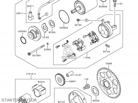STARTER MOTOR - ZX400L7 ZXR400 1997 AUSTRIA FG