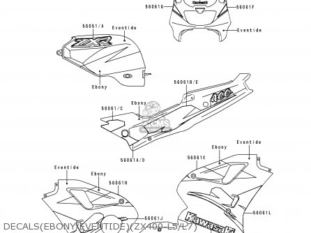 DECALS(EBONY/EVENTIDE)(ZX400-L5/L7) - ZX400L7 ZXR400 1997 AUSTRIA FG
