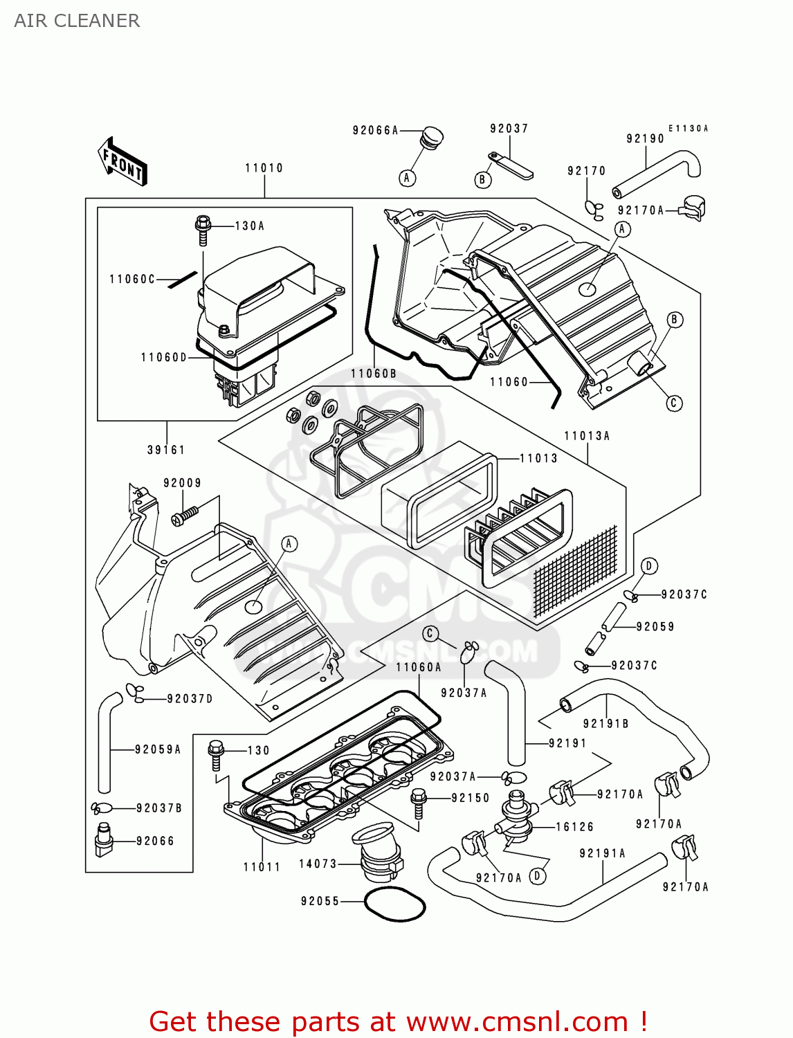 AIR CLEANER ZX400L8 ZXR400 1998 UNITED KINGDOM NL AR FG IT