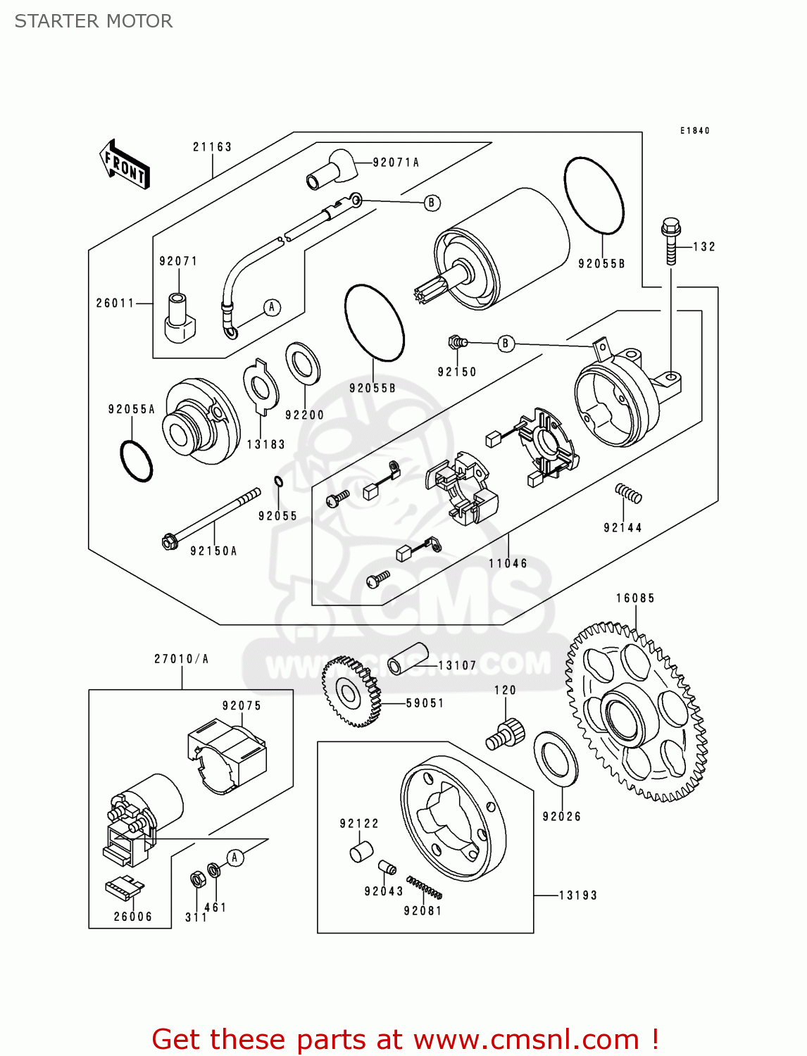 STARTER MOTOR ZX400L8 ZXR400 1998 UNITED KINGDOM NL AR FG IT