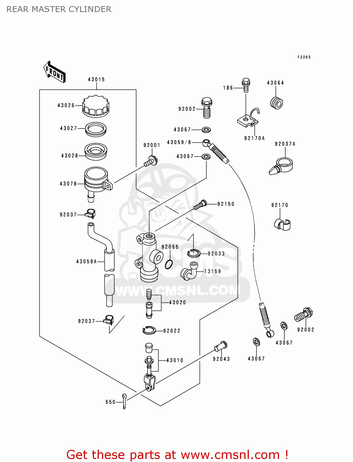 REAR MASTER CYLINDER ZX400L8 ZXR400 1998 UNITED KINGDOM NL AR FG IT