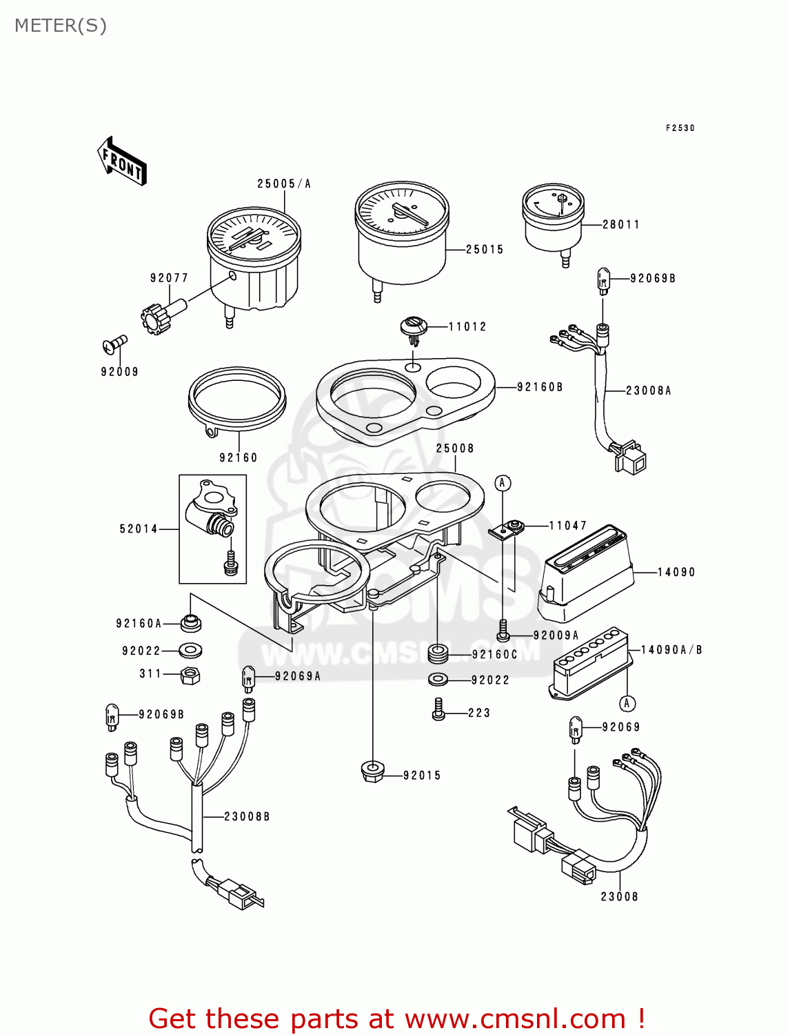 METER(S) ZX400L8 ZXR400 1998 UNITED KINGDOM NL AR FG IT