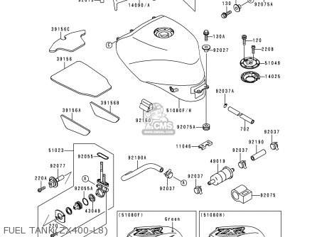 FUEL TANK(ZX400-L8) - ZX400L8 ZXR400 1998 UNITED KINGDOM NL AR FG IT