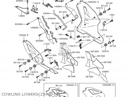 COWLING LOWERS(ZX400-L8) - ZX400L8 ZXR400 1998 UNITED KINGDOM NL AR FG IT