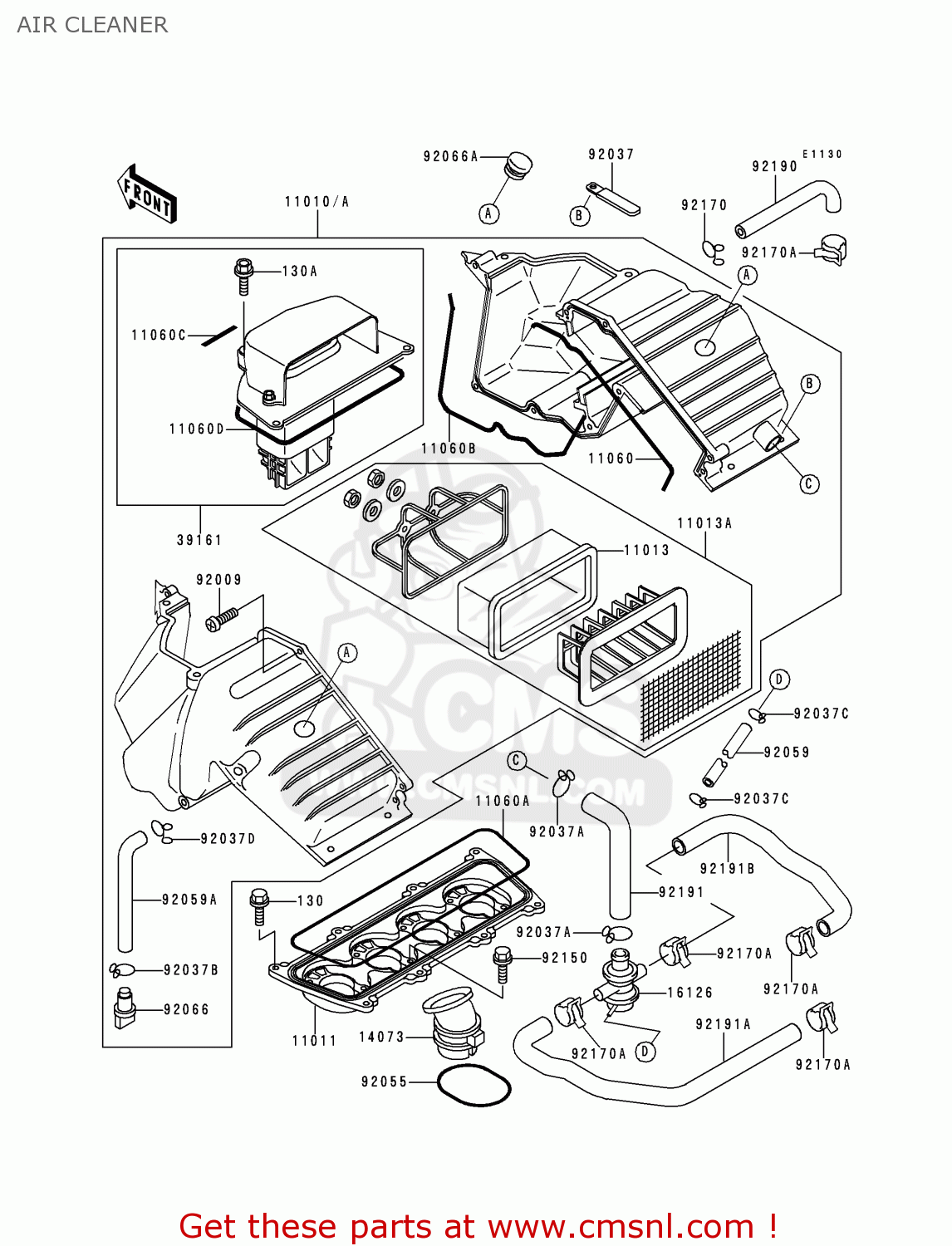 AIR CLEANER ZX400L9 ZXR400 1999 UNITED KINGDOM NL AR FG GR IT