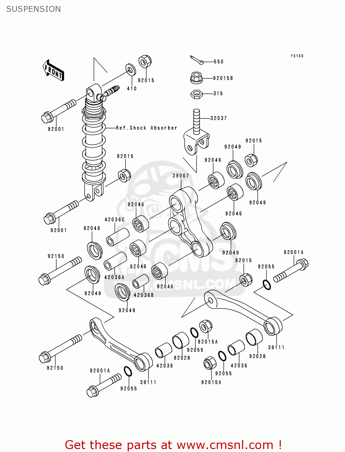 SUSPENSION ZX400L9 ZXR400 1999 UNITED KINGDOM NL AR FG GR IT