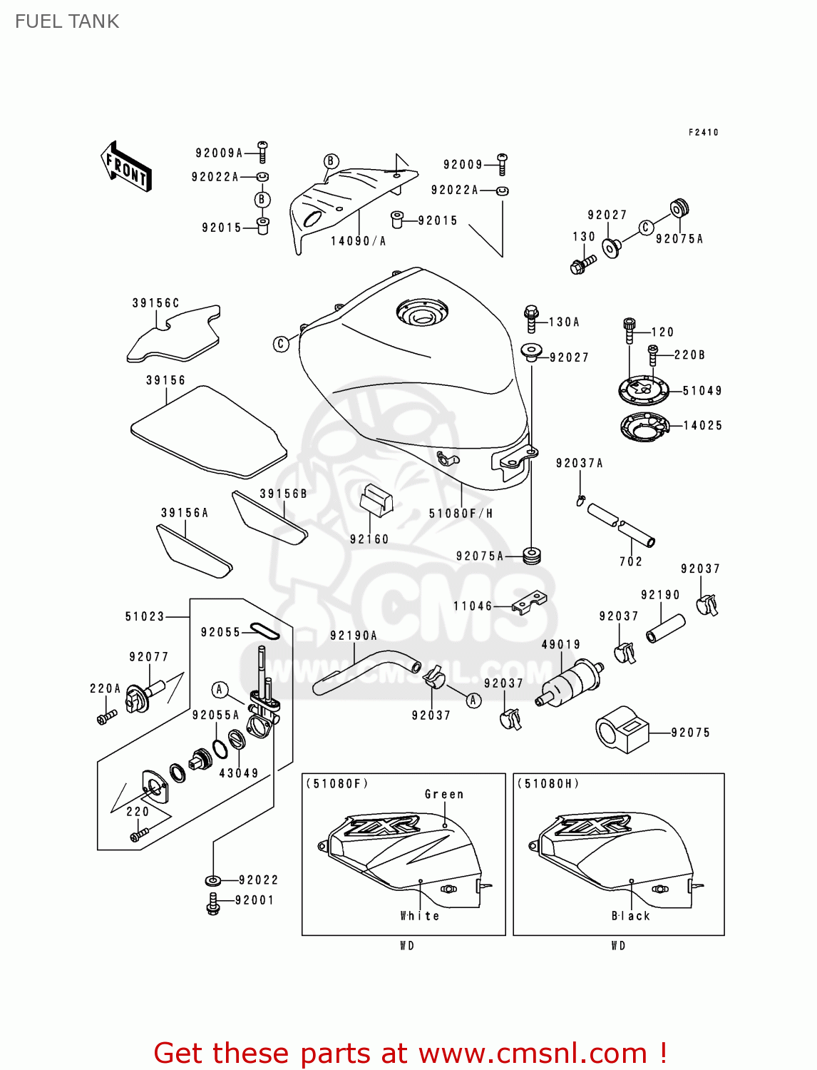 FUEL TANK ZX400L9 ZXR400 1999 UNITED KINGDOM NL AR FG GR IT