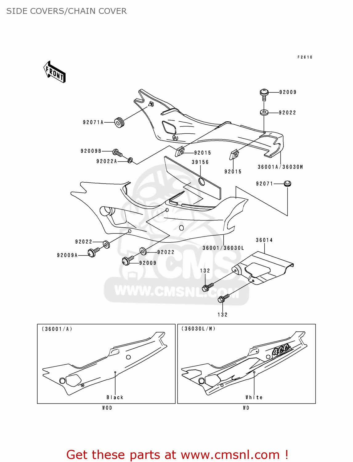 SIDE COVERS/CHAIN COVER ZX400L9 ZXR400 1999 UNITED KINGDOM NL AR FG GR IT