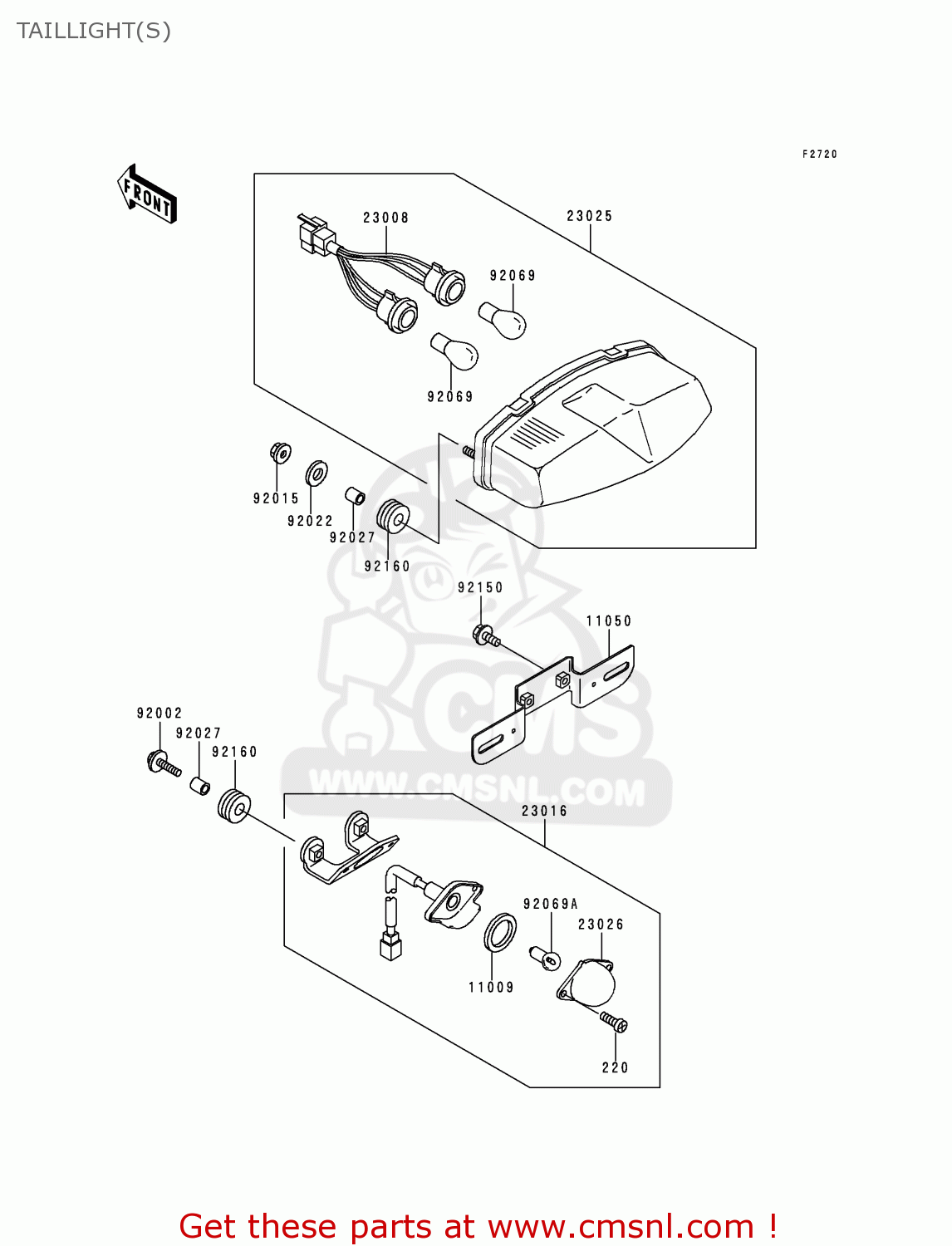 TAILLIGHT(S) ZX400L9 ZXR400 1999 UNITED KINGDOM NL AR FG GR IT