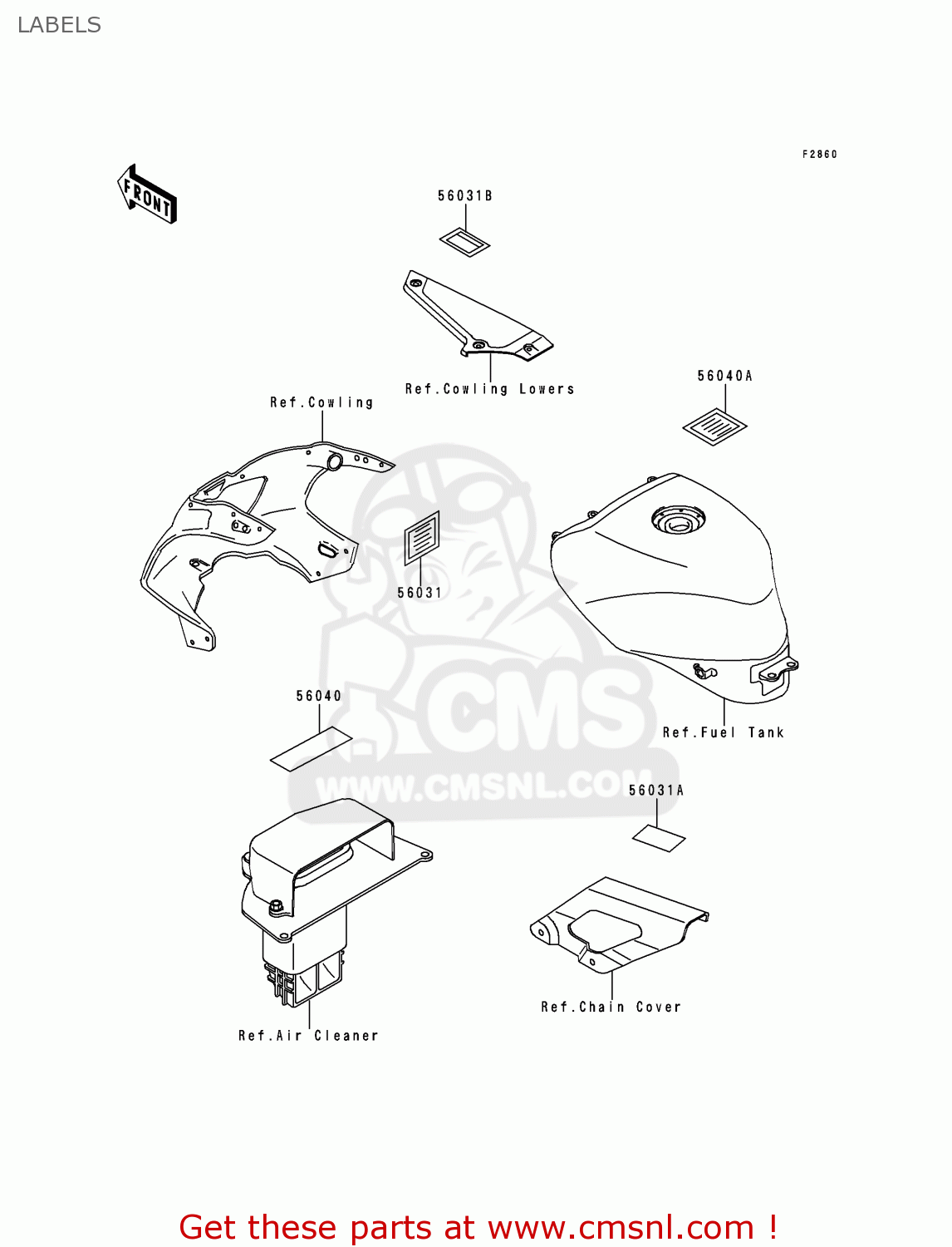 LABELS ZX400L9 ZXR400 1999 UNITED KINGDOM NL AR FG GR IT