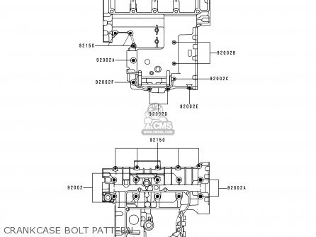 CRANKCASE BOLT PATTERN - ZX400L9 ZXR400 1999 UNITED KINGDOM NL AR FG GR IT