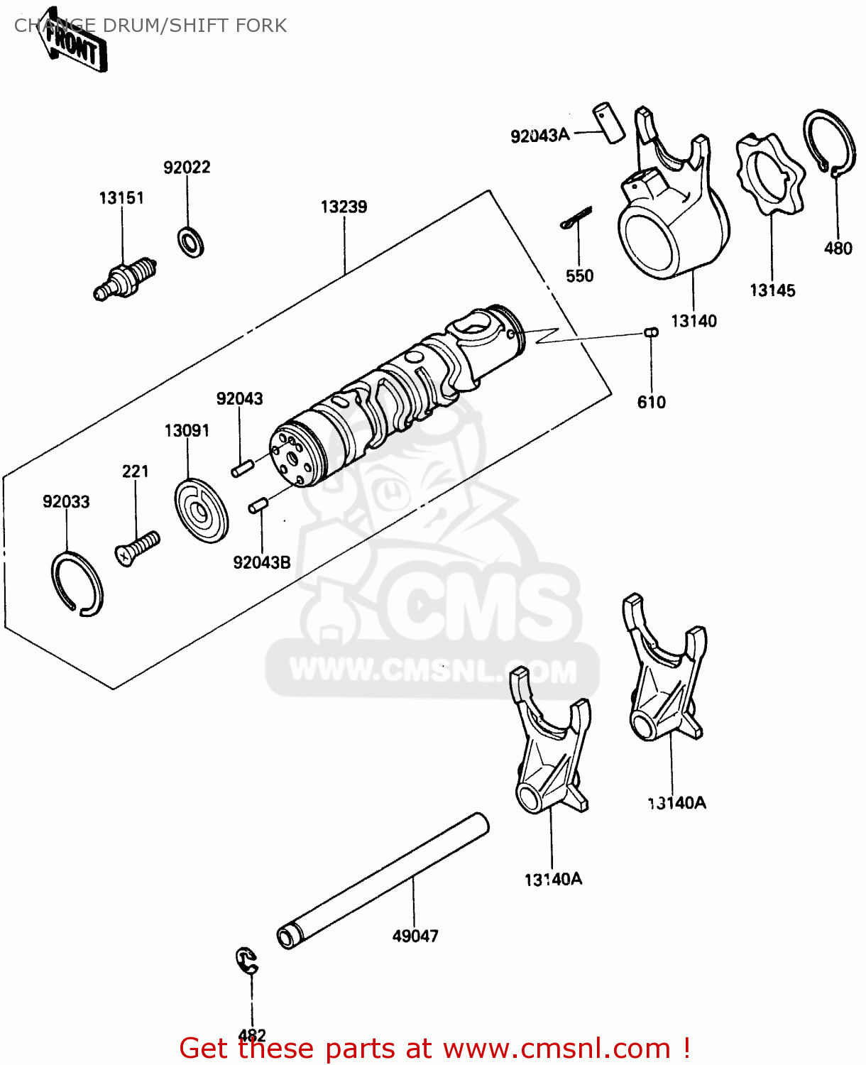 CHANGE DRUM/SHIFT FORK ZX500A1 1985 EUROPE NR / KPH