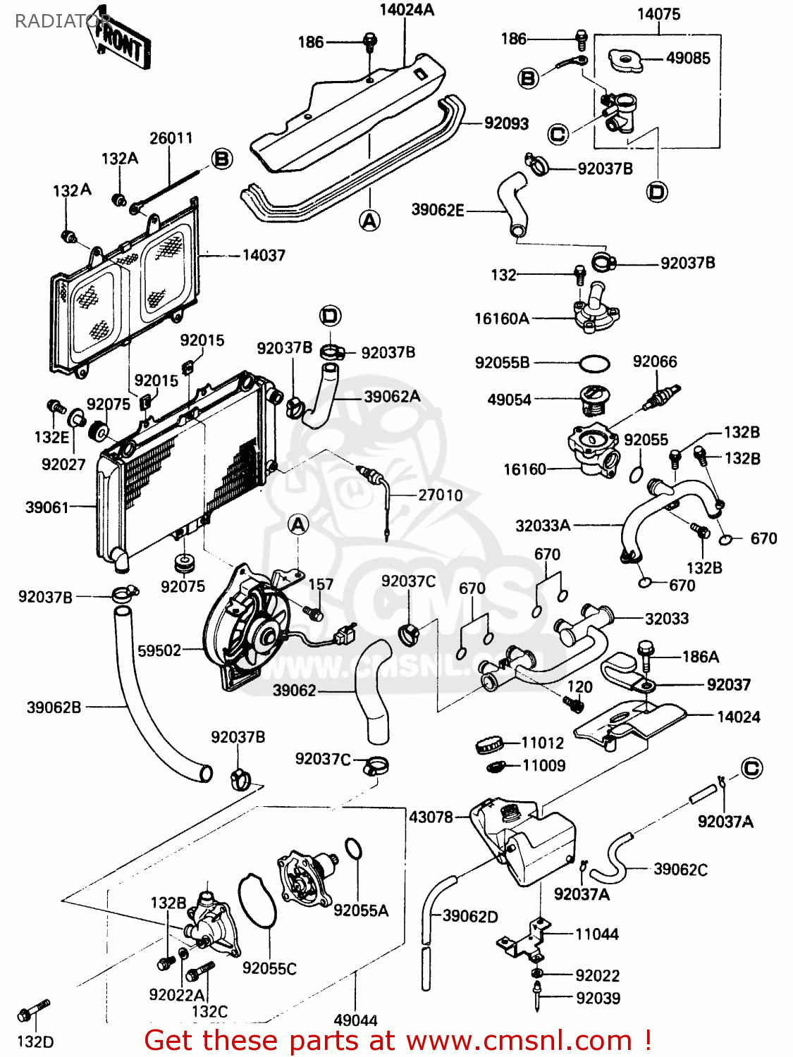 RADIATOR ZX500A1 1985 EUROPE NR / KPH