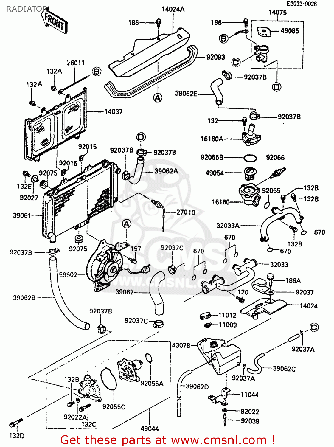 RADIATOR ZX500A1 1985 EUROPE NR / KPH